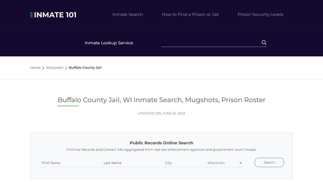 Buffalo County Jail, WI Inmate Search, Mugshots, Prison ...